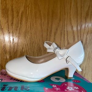 White Youth Heels- Communion Heels Size 2